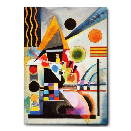 Giallobus - Cuadro - Vassily Kandinsky - Oscilación - Lienzo - 50x70 - Listo para Colgar - Cuadros Modernos para el hogar
