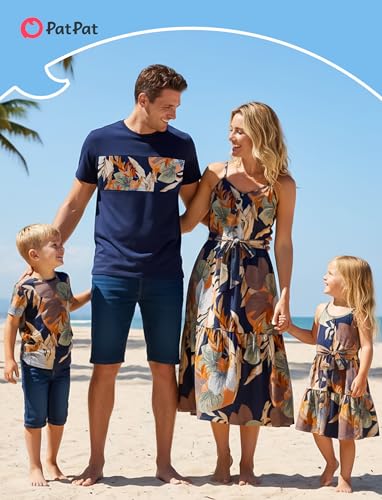 Image of PATPAT Matching Hawaiian Outfits for Family Summer Dress & Tee Sets | Mommy and Me Dresses, Hawaiian Dresses for Women, Matching Hawaiian Outfits for Couples, Beach Vacation, Family Photoshoot