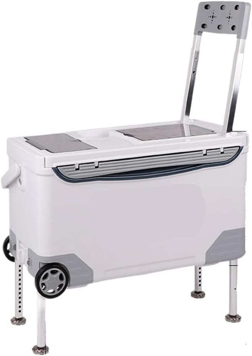 Fishing Tackle Box, Toolbox Tackle Box Fishing Bucket Can Sit Multi-function With Wheels Foldable Backrest Art & Craft Case
