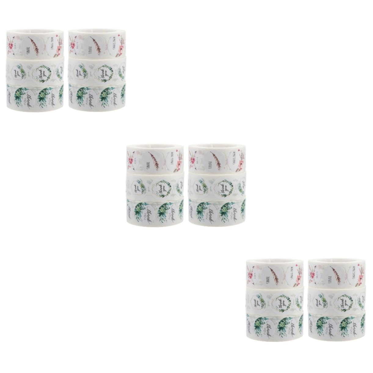 Tofficu 18rotoli Adesivi Ringraziamento Per Decorazioni Di Feste Di Stickers Autoadesivi Floral Per Buste Sacchetti e Regali Etichette Per Compleanni e Matrimoni