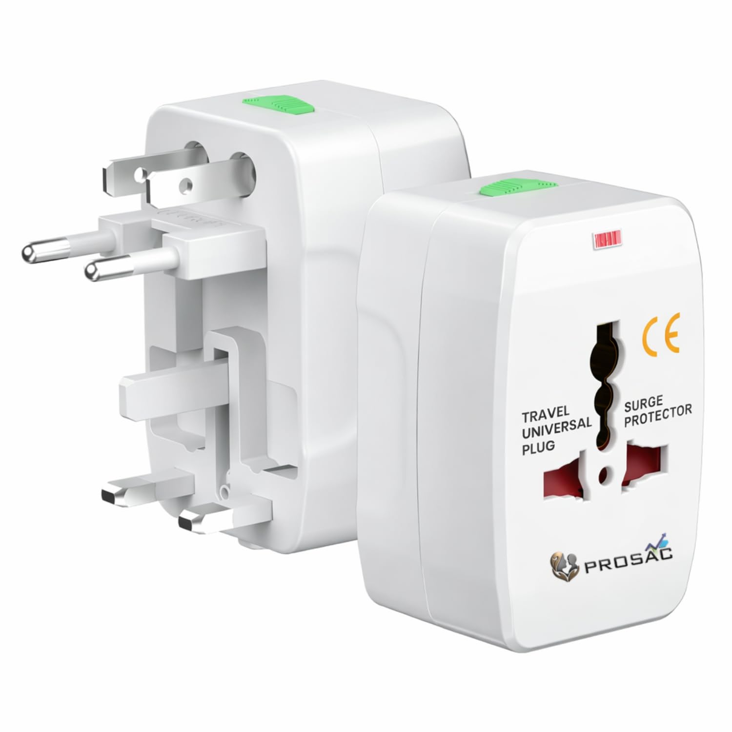 PROSAC Universal Travel Adapter with 6A AC Socket Output, All-in-One International Fast Charging Plug for 180+ Countries (US/UK/EU/AUS), Universal AC Socket, Compact Travel Charger (White)-image-8