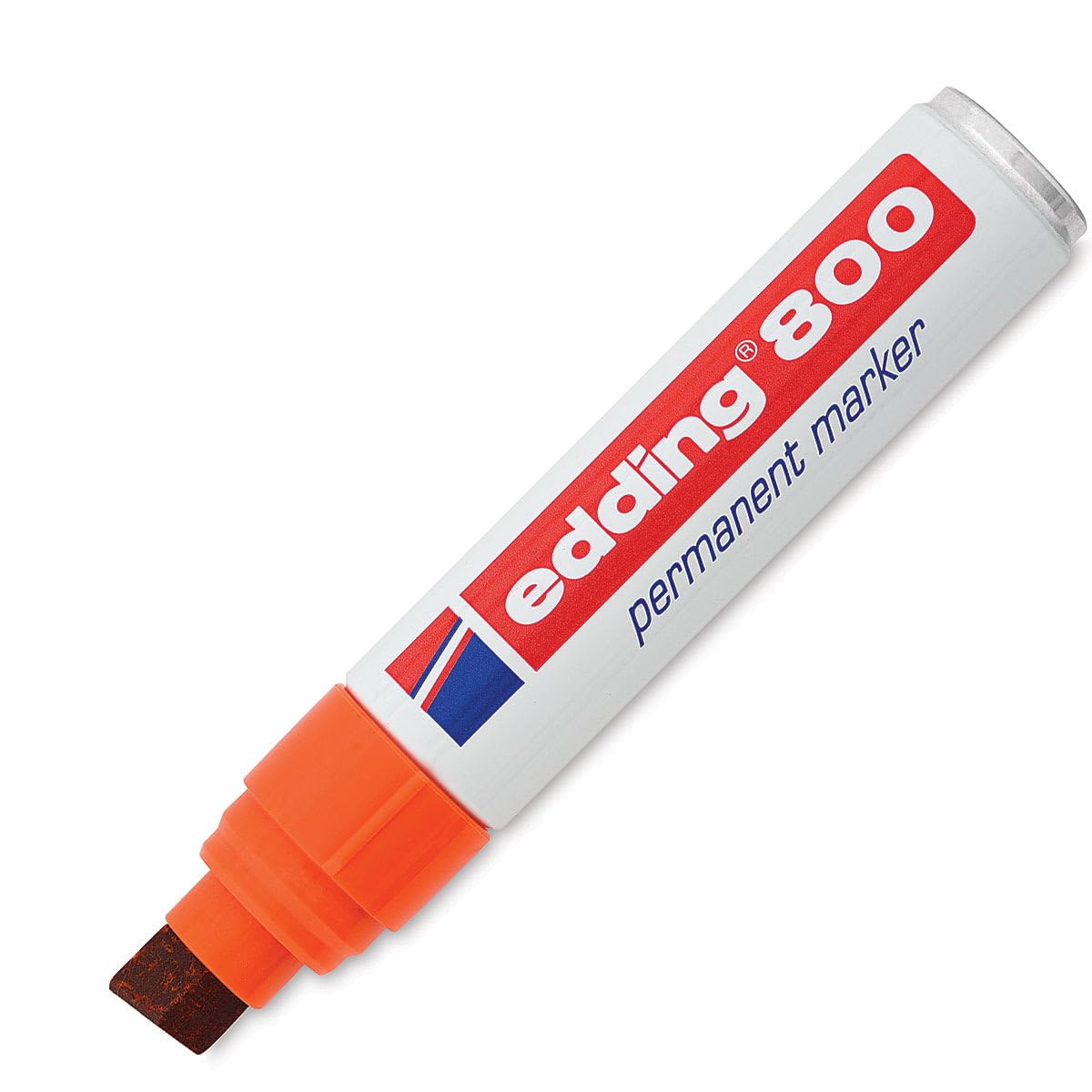 edding 800 permanent marker - orange - 1 pen - chisel tip 4-12 mm - for bold markings - waterproof, quick-drying, smear-proof pens - for cardboard, plastic, wood, metal, glass and fabric