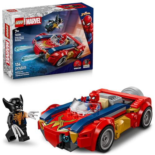 LEGO Marvel Spider-Man Car vs. Venomized Wolverine Building Toy for Boys & Girls - Super Hero & Villain Playset W/2 Marvel Minifigures - Gift Idea for...