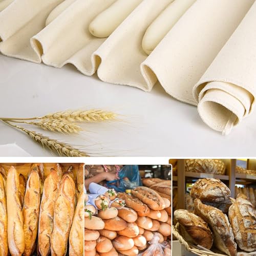 3PCS Proofing Cloth for Bread Baking 17x29 Inches Linen Bread Towel Pastry Cloth for Rolling Dough Flour Sack Towels for Bread Proofing - Thumbnail 5