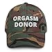 Hogue WS LLC Funny Hat, Orgasm Donor (Embroidered Dad Cap) Green Camo