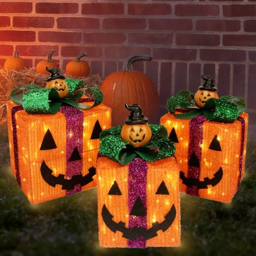 Halloween Lighted Gift Boxes Set of...