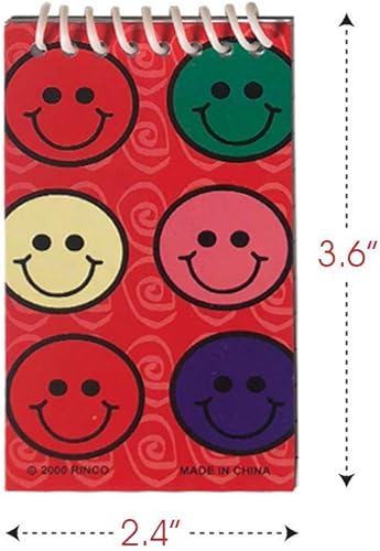 Miniatura 3 de ArtCreativity Mini bloc de notas de cara sonriente, paquete de 12, blocs de notas de emoticonos pequeños con cubiertas coloridas de arcoíris,