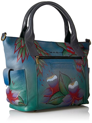 Image of Anna by Anuschka Women's Genuine Leather Large Tote Bag - Zip-Top Organizer with Outside Side Pockets