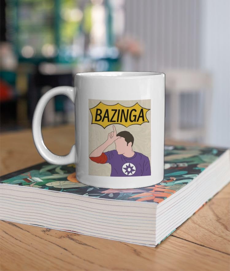 Image of Sheldon Cooper Bazinga Inspired Ceramic Coffee Mug 330ml - Fun Quote Printed Mug - Microwave Safe Dishwasher Friendly - Gift for Sitcom Lovers and Pop Culture Fans