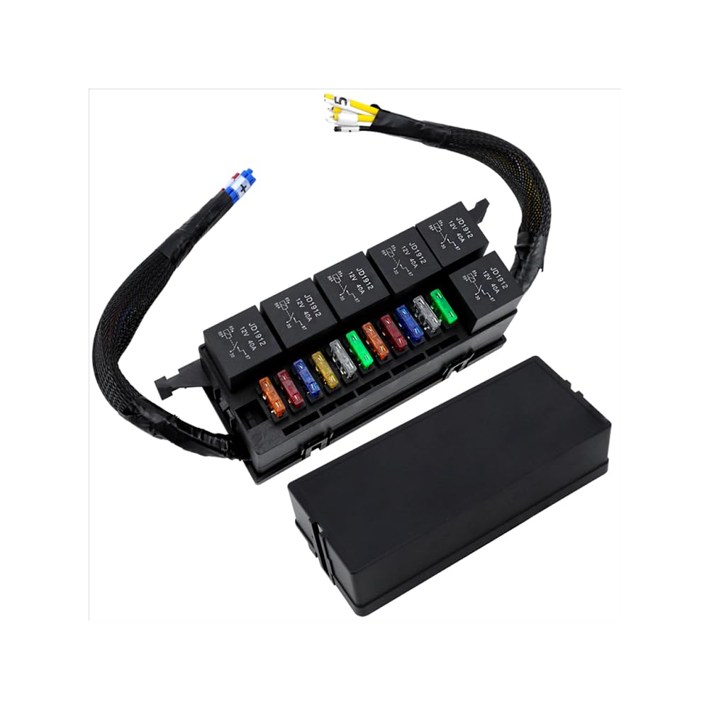 Scatola relè fusibili 12V con 6 fusibili ATC ATO a 11 vie relè compatibili