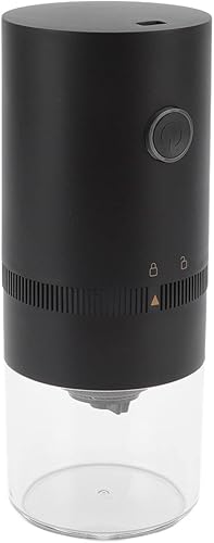 Topyond Molinillo de café eléctrico, molinillo de granos de café, molinillo negro de carga USB, para el hogar, cocina, café, grano, especias,