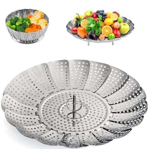 Comparison: Best Steamer Basket For Vegetables 5 Zocy Steamer Basket, Stainless Steel Vegetable Steam Baskets for Steaming Cooking Expandable to Fit Various Size Pot (5.5" to 9.3")