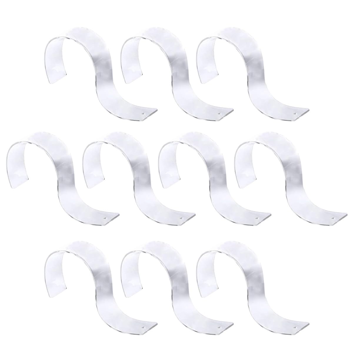 Outanaya S-förmige Gürtel Displayhalter mit Glatter Oberfläche ohne Grate 10 Stück aus Transparentem Acryl zur Aufbewahrung und Präsentation für Gürtelgeschäfte und Heimgebrauch