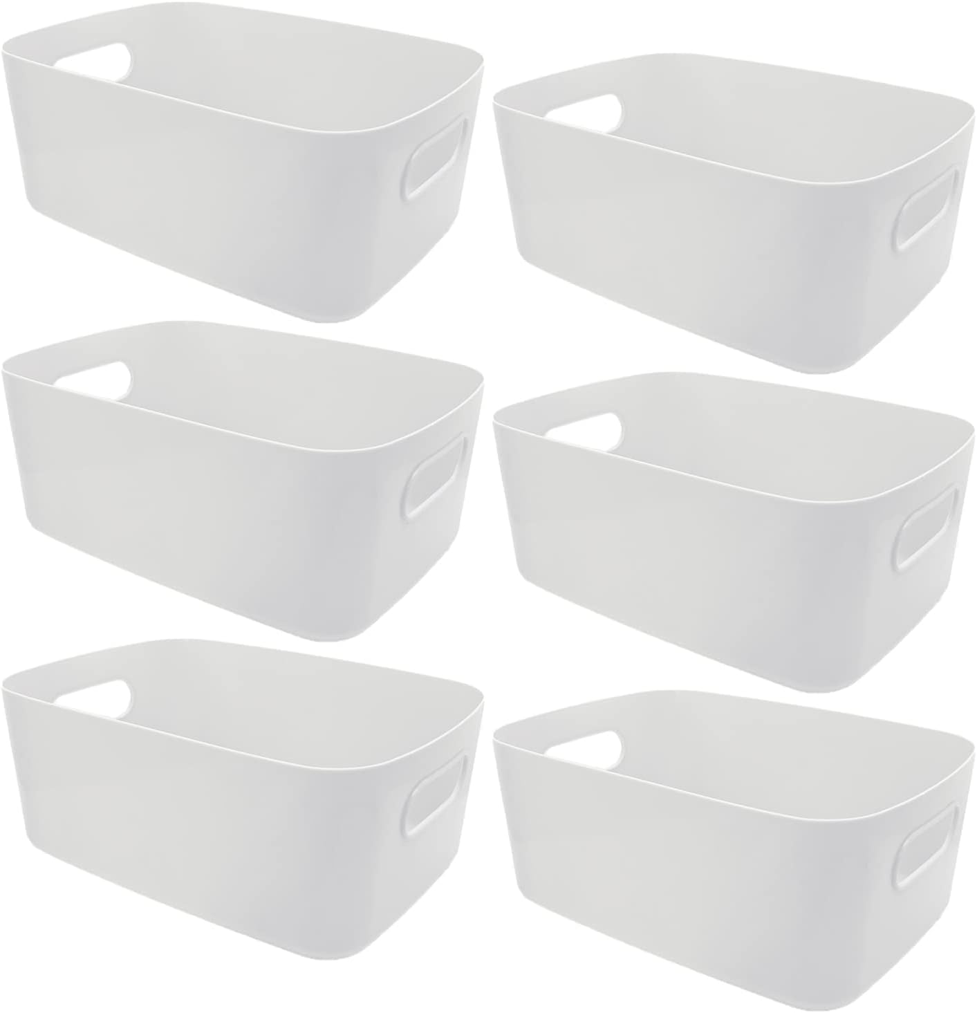 CDLV Storage Basket, 6 pcs Cupboard Organiser (25 x 17 x 10cm White