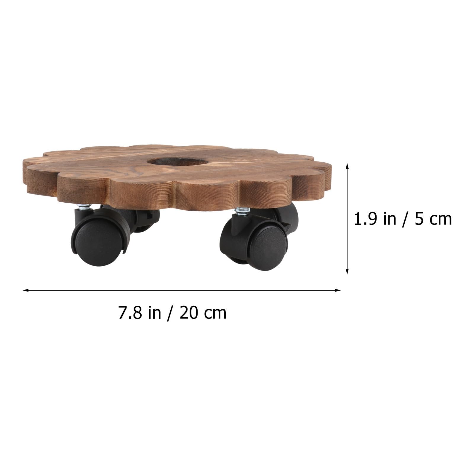 Totority Plateau roulettes pour Plantes en Bois, Support pour Pots de Fleurs Rond, Solide et Mobile, pour Bonsaï et Grands Vases, Balcon