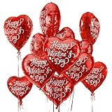 Valentine's Day Party Pack | 30pc Red Heart Foil Balloons | 18in 'Happy Valentine's Day' Decorative Balloons for Romantic Celebrations