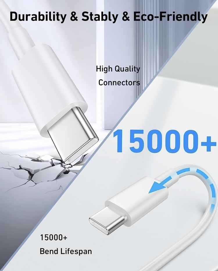Image of 67W SuperVOOC USB to Type-C Fast Charging Cable | High-Speed Data Sync (480Mbps) | Heavy Duty TPE Cable for OnePlus, Oppo, Vivo, Xiaomi & Samsung - White (1 Meter)