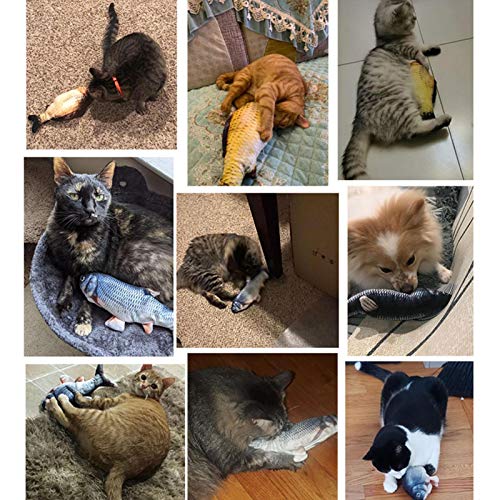 guangtouqiang 2 peças de brinquedo elétrico para gatos de peixe, brinquedo para gatinho, almofada in