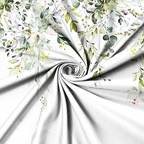 MIRRORANG Sage Green Eucalyptus Stall Shower Curtain,Watercolor Leaf Plant with Floral Bathroom Curtains with Hooks,Waterproof Mildew and Mould Resistant Polyester (90 x 183 cm) - Image 3