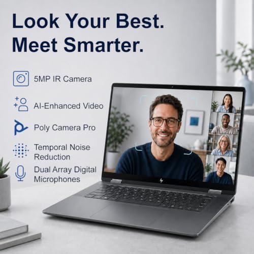 Image of HP OmniBook X Flip 16 inch 2-in-1 Laptop, Intel Ultra 7 256V, 16GB DDR5 2TB SSD | Next Gen Envy x360, FHD+ Touchscreen, Copilot+ PC, Arc 140v GPU 8GB, 1080p IR Webcam, for Creators, Designers, Win 11 Pro