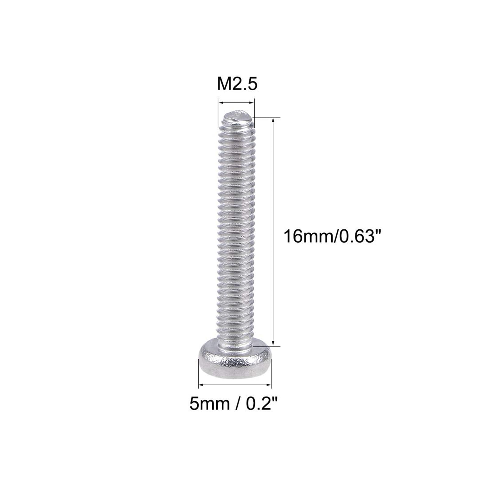 MACHSWON M2.5x16mm Machine Screws Pan Phillips Cross Head Screw 304 Stainless Steel Round Head Cross Screw Fasteners Bolts 30Pcs - Image 3