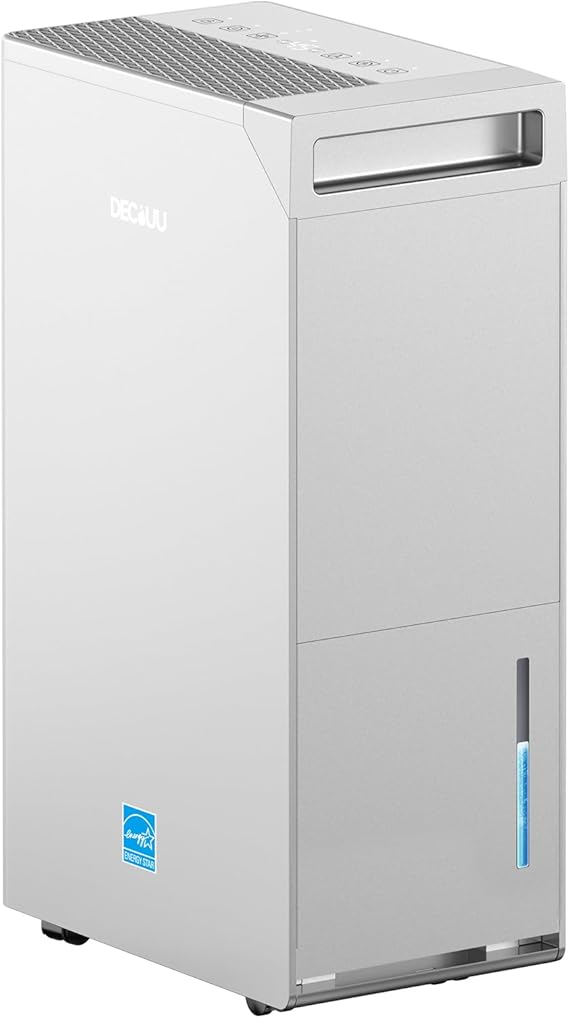 5000 Sq.Ft Energy Star Most Efficient 2024 Dehumidifier,DECIUU Max 100 Pint (Standard 70 Pint) Dehumidifier for Basement with Drain Hose,Intelligent Humidity Control for Home Bathroom Garage Bedroom