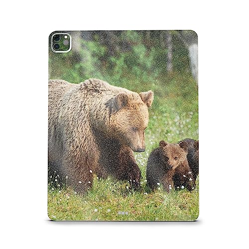 Image of MightySkins Carbon Fiber Skin Compatible with Apple iPad Pro 12.9 inch M2 6th Gen (2022) Full Wrap Kit - Grizzly | Protective, Durable Textured Carbon Fiber Finish | Easy to Apply | Made in The USA