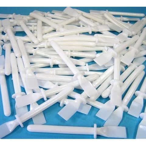 Pack of 30 School Childrens Classroom 11cm White Plastic PVA Glue Spreader Spatula Sticks Cover