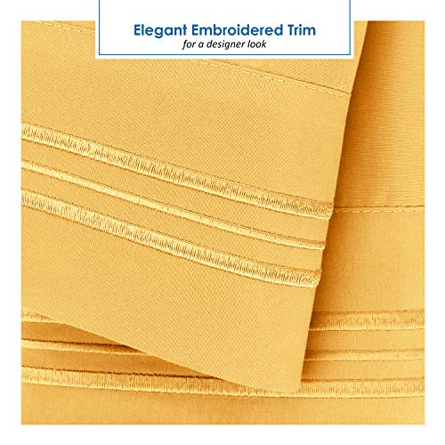 Nestl Yellow Short Queen Sheets for RV, Hotel Luxury RV Queen Sheets Set, 6 Piece Fitted Bed Sheet Set and Pillowcases, Super Soft, Wrinkle-Free, and Breathable Camper Bedding