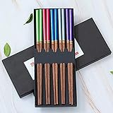 ZHANGDONG Bacchette Cinesi Bacchette Giapponesi Bacchette Sushi Set Regalo di Bacchette in Legno in Stile Giapponese Classico 5 Paia, per la casa e Il Ristorante, Fuori dal comun