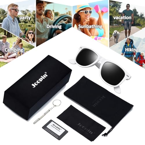Image of Joopin Square Sunglasses Polarized UV400 Designer Sun Glasses Men Women | Oversized, Plastic Frame, Retro, Vintage, Unisex, Trendy Shades for Driving, Party, Fishing, Business, Costume