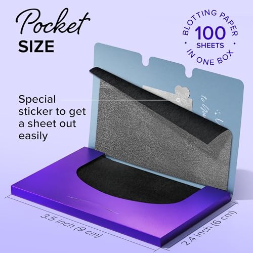 maree oil blotting sheets for face 100 sheets - mineral blotting papers for face with bamboo charcoal - maximum absorption amp shine control - makeup-friendly wipes for oily skin