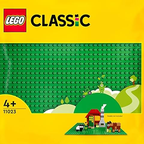 LEGO 11023 Classic Green Baseplate, Square 32x32 Stud Building Grass Base, Build and Display Board Set Cover