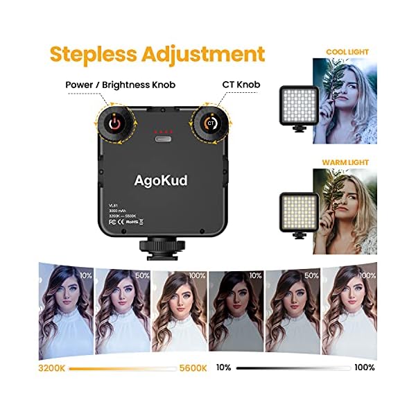 AgoKud LED Videoleuchte Farbtemperatur Videolicht einstellbare Helligkeit, LED Video Licht Webcam-Ringlicht für Zoom… – Bild 7