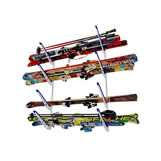 StoreYourBoard Horizontal Multi Ski Wall Rack, Home and Garage Skiing Storage Mount