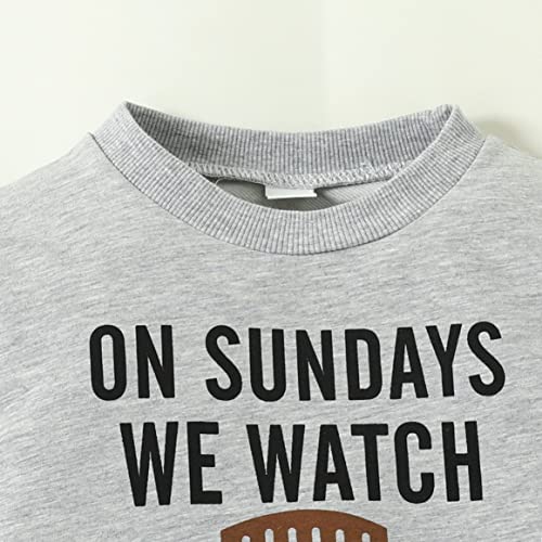 Boebnozcv Toddler Boy Girl Sweatshirt Outfit Long Sleeve Pullover Crewneck Grey Football Sweater Fall Shirt Top Winter Blouse (Daddy Baseball Sweatshirt,3-4T) #TOP5