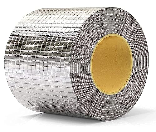 RAYMOX Super Strong Adhesive Waterproof Permanent Repair Aluminum Butyl Tape Rubber Foil Suitable for Roof Leak, surface Crack, Window Sill Gap, Boat Sealing, Home Renovation (A1-10CM*5M)