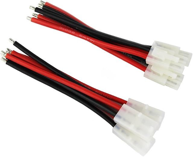 OliYin 3pairs compatible with Tamiya Plug Male Female Connector Adapter Cable 14awg 10cm for RC Car Lipo Battery Charge(pack of 3)