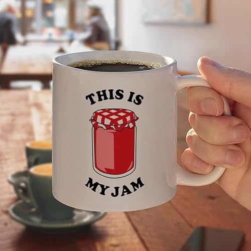 Miniatura 4 de This is My Jam Jelly - Taza de café de cerámica con humor divertido, tazas de regalo novedosas para café, té y bebidas calientes, 11 onzas, color