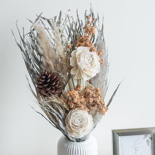 Image of Silver Dawn Bunch | Natural Dried Flower | Eco-Friendly Flowers for Home, Office, Bedroom, Table Decoration and Craft Items Corner (Without Vase Pot)