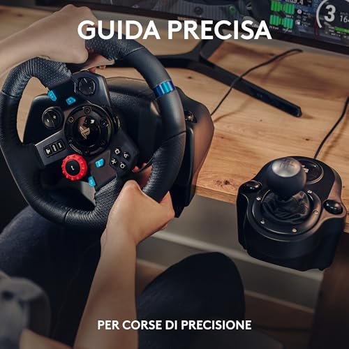 G29 SE Driving Force - volante e pedali da corsa, ritorno di forza dinamico, vera pelle + Driving Force Shifter - Per PS5, PS4 and PC, Mac - Nero - Controller - Immagine 2