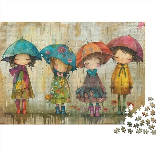 Puzzle de 1000 piezas de escena de lluvia para un juego familiar de relajación