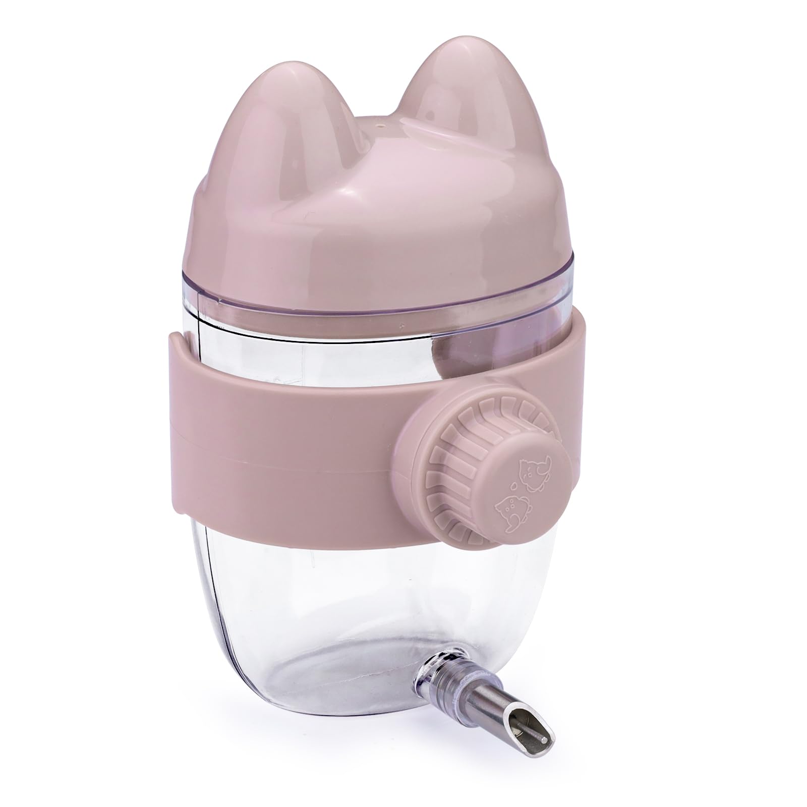 LELE LIFE 320ml No Mess Bird Water Dispenser, Automatic Bird Water Feeder with No Drip Needle Nozzle, Parrot Parakeet Waterer Bottle for Cage Accessories (Pink)