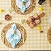 DII Checkered Tabletop Collection 100% Cotton, Machine Washable, Tablecloth, 52x52, Yellow