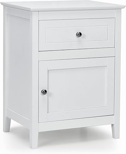 Miniatura 1 de Giantex Mesa auxiliar de madera con estante, mesa auxiliar de almacenamiento de 2 niveles, mesa auxiliar para sala de estar, dormitorio, mesa