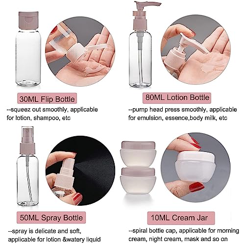 12 Pack Travel Bottles Set for Toiletries TSA Approved Travel Size Containers for Toiletries with Labels BPA Free Leakproof Squeezable Refillable Airplane Travel Accessories for Shampoo Conditioner3