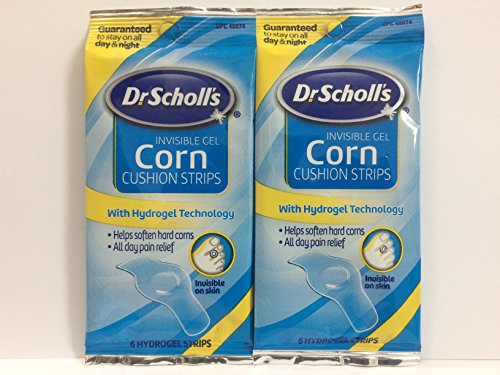 Dr. Scholl's Invisible Gel Corn Cushion Strips, 6 Hydrogel Strips. Pack of 2.