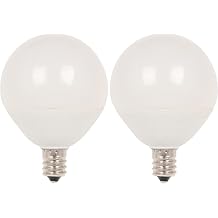 Westinghouse 4513100 60-Watt Equivalent G16-1/2 Dimmable Soft White LED Light Bulb with Candelabra Base Pack of 2