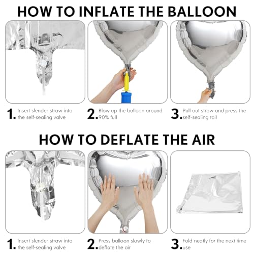 Image of Friendsgiving Balloons Friends Giving Party Decorations 16 Inches Tall Silver Heart Friendsgiving Foil Mylar Balloon Letter Banner for Fall Theme Thanksgiving Friends Party Backdrop Supplies