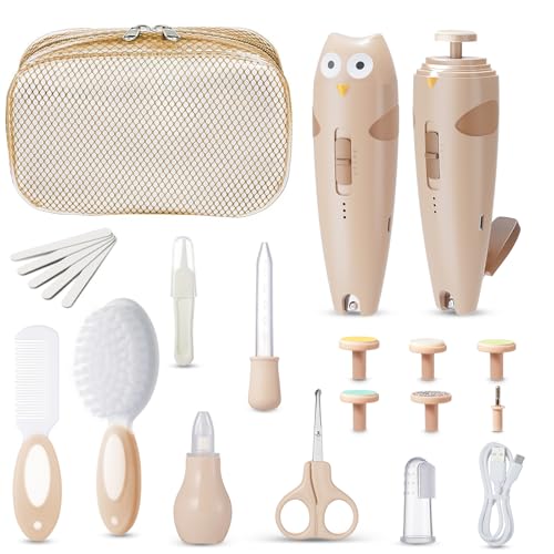 Lictin Baby Healthcare and Grooming Kit, 26 in 1 Rechargeable Baby Nail Trimmer Electric Set,Safe Baby Nail File with Auto Light, Newborn Nursery Health Care Kit, Portable Baby Safety Care Set